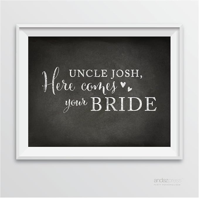 Andaz Press Personalized Wedding Party Signs, Vintage Chalkboard Print by AndazPress
