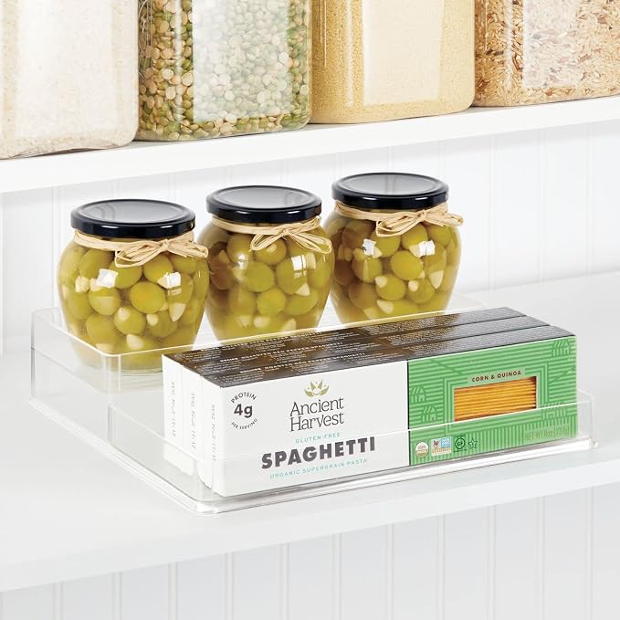 mDesign Plastic Kitchen Food Storage Organizer Shelves, Spice Rack Holder - Image 3
