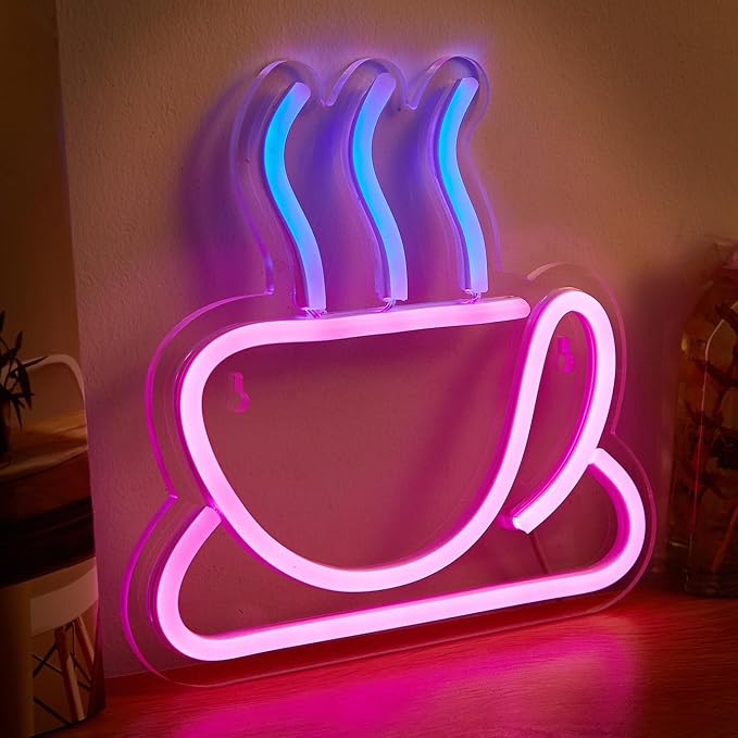 Coffee Cup LED Neon Sign, Neon Lights Sign Powered By 5V USB, Used - Image 4