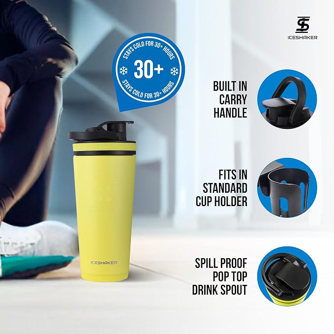 Ice Shaker Insulated Stainless Steel Shaker Bottle | 26oz - Image 3