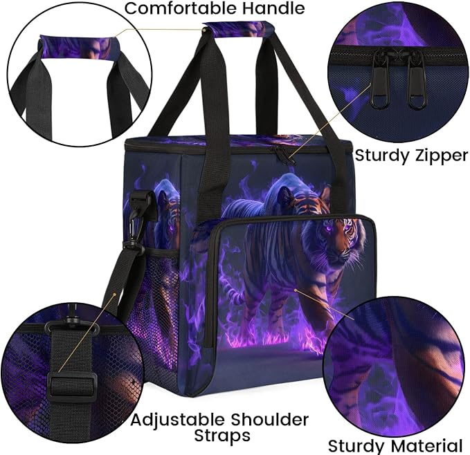 Cool Tiger Coffee Maker Carring Bag, Large Insulated Storage Organizer Case - Image 6