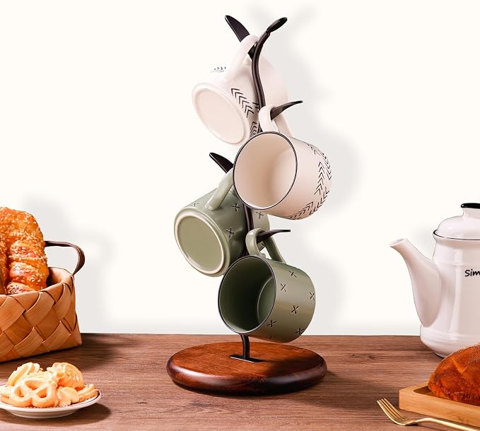 Coffee Mug Tree, Mug Holder for Countertop, Cups Storage Rack, Mugs Stand for - Image 6