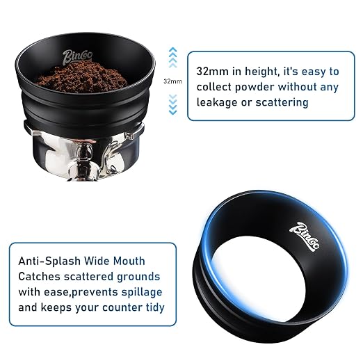 Bincoo Espresso Dosing Funnel 58mm, More Tall Magnetic Aluminum Alloy - Image 2