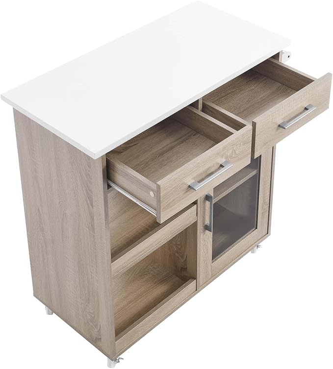 Modway Culinary Rolling Kitchen Cart - Image 6