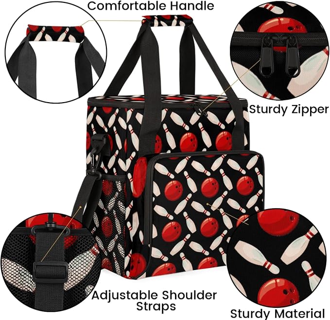 Bowling Ball Coffee Maker Travel Bag, Bowling Ball Large Carrying Storage Case - Image 6