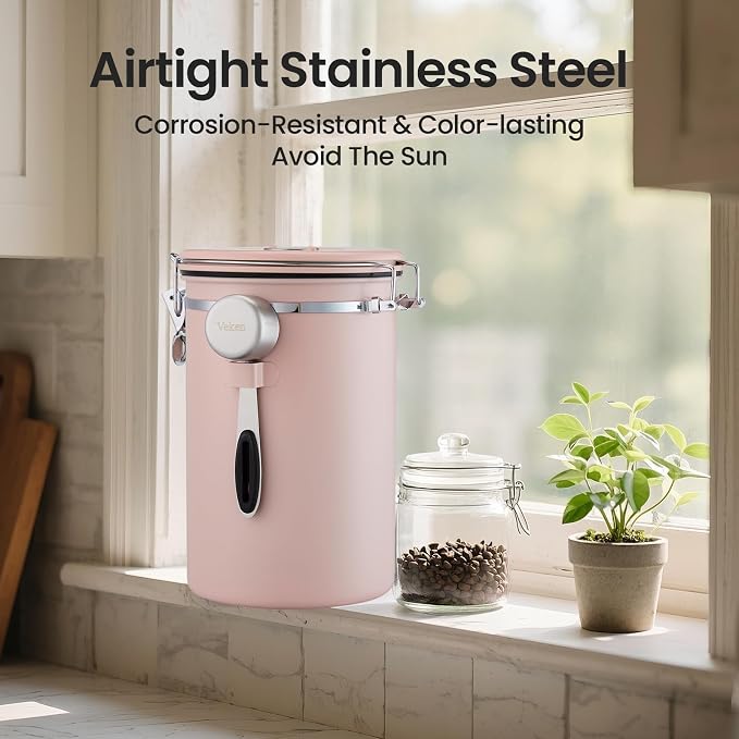 Veken Coffee Canister, 39OZ Large, Airtight Stainless Steel Food Storage - Image 6