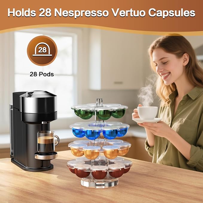Coffee Pods Holder Acrylic Carousel Stand Compatible - Image 6