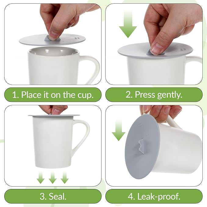 3 PCS Silicone Cup Covers for Mugs, Reusable Silicone Coffee Cup Lid - Image 5