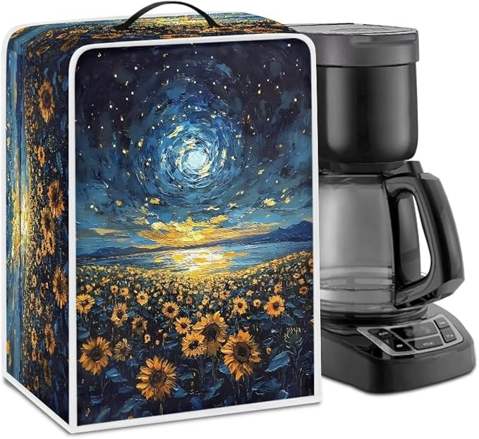Sunflower Starry Sky Coffee Machine Covers Anti Dust Covers by Kathyboom