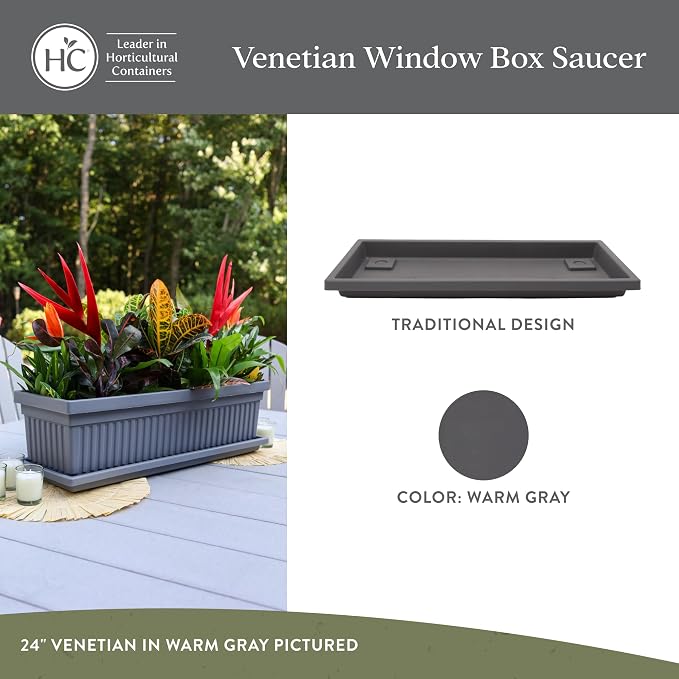 The HC Companies Venetian Rectangular Plant Tray - Image 2