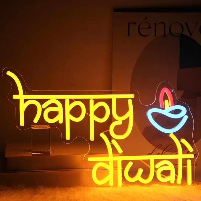 Happy Diwali Neon Sign Festival of Light Decorations by Kullneon