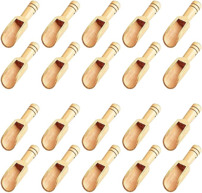 20pc Mini Wooden Spoons，Mini Bamboo Spoons by Golden+Pearl
