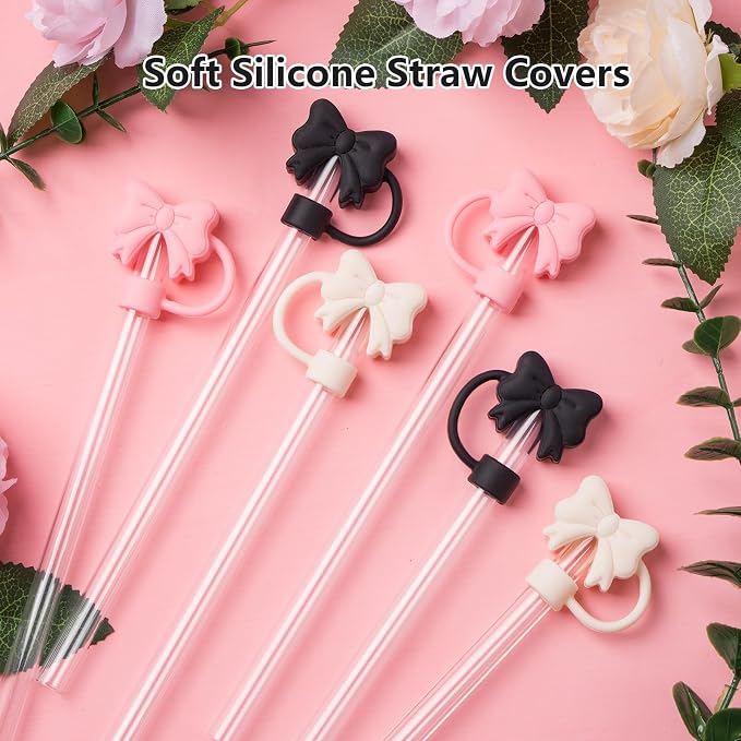 6PCS Bow Straw Toppers, Cute Straws Covers - Image 7