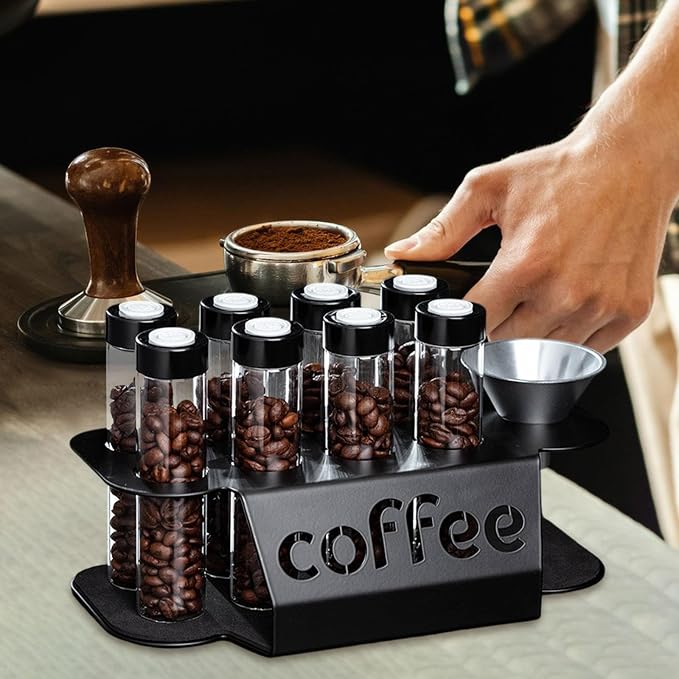 8 Pieces Coffee Cellars Glass Tube Storage Containers Airtight - Image 5
