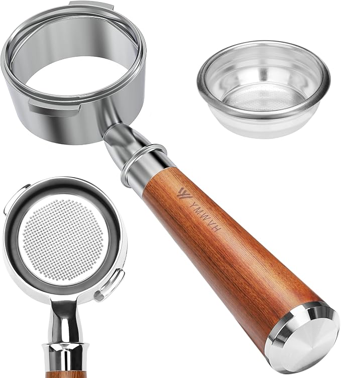 58mm Bottomless Portafilter, Professional Stainless Steel Portafilter 2 Ears by YMWVH