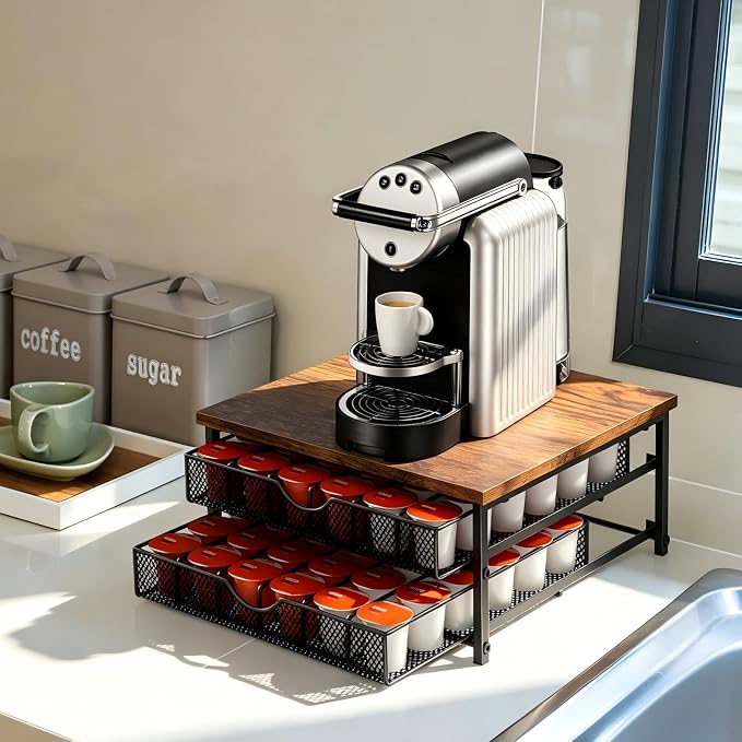 Coffee Pod Organizer 2 Tier Coffee Pod Drawer Holder 72 Capacity K Cup Coffee by Makelifemoreconvenient