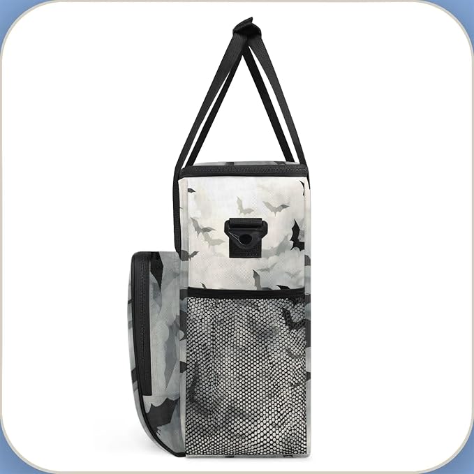 Black Bat Coffee Maker Carring Bag, Large Insulated Storage Organizer Case Tote - Image 4