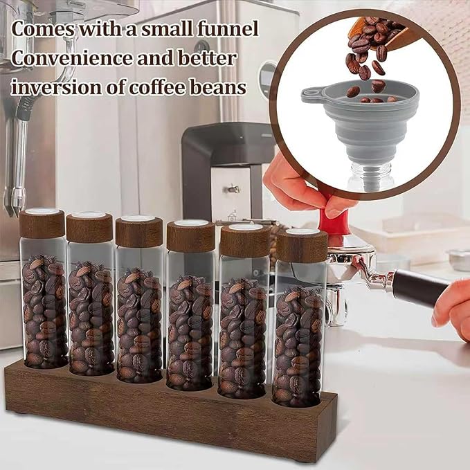 6 Pack 2 OZ Coffee Bean Cellar Tubes, Single Dose Coffee Beans Storage - Image 5