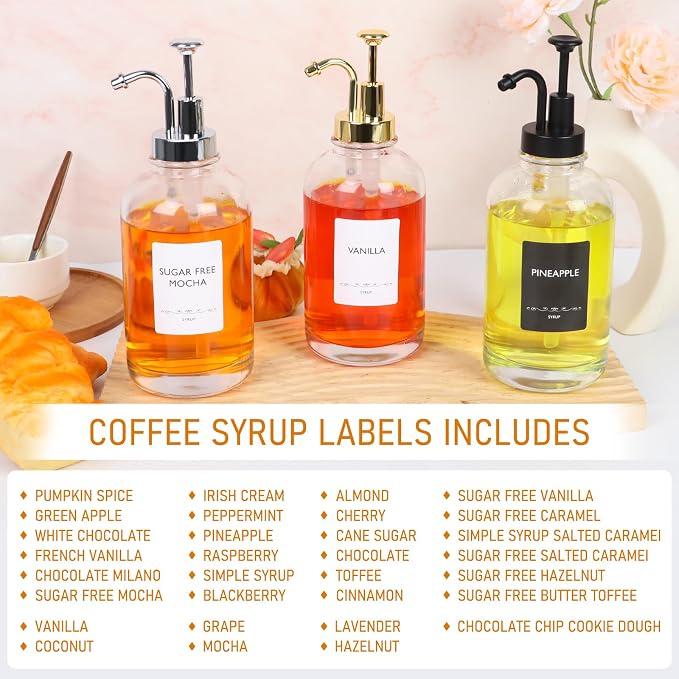 Coffee Syrup Dispenser 16.9 Oz 2 Pack - Image 4
