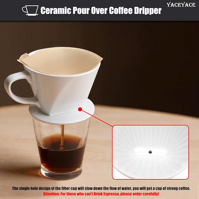 Ceramic Coffee Dripper, Medium Pour Over Coffee Dripper - Image 5