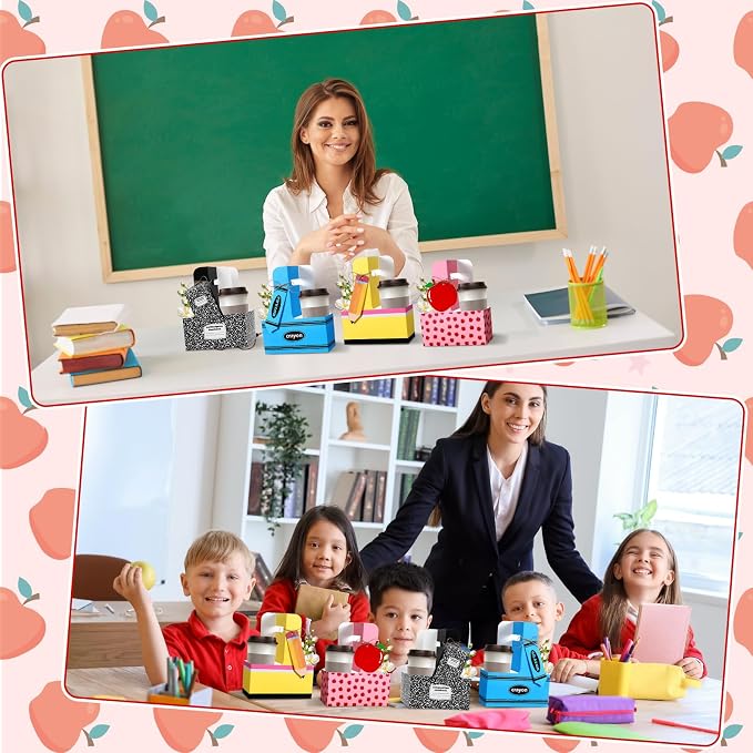 24 Set Teacher Appreciation Gifts Composition Pencil Apple Crayon 2 Cup Drink - Image 6