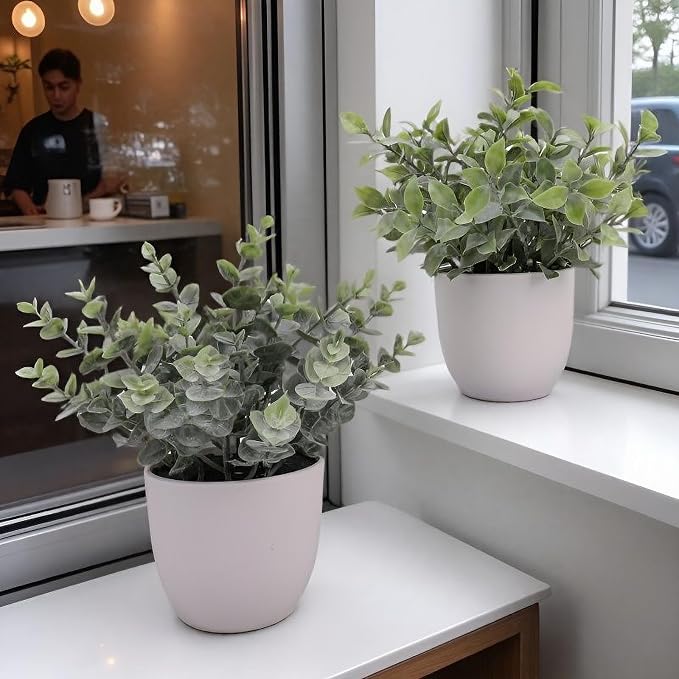 Artificial Plants Decoration Norfolk Potted Faux Fake Eucalyptus mini Cute sage by Unknown
