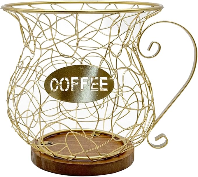 Storage Basket, Iron and Wood Organization Rack, Kitchen Countertop - Image 9