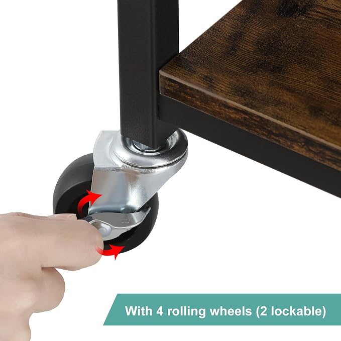 MOOACE Industrial Kitchen Rolling Cart - Image 4