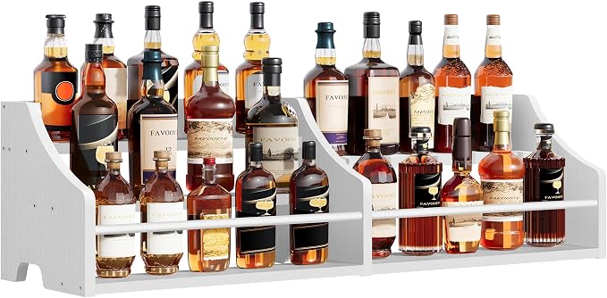 5 Tier Countertop Liquor Bottle Display Shelf Organizer, Retro Tabletop Wine by FAVOOSTY