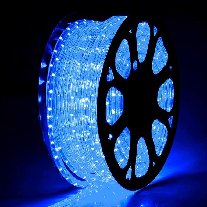DELight AC 110-120V Waterproof IP65 150ft Crystal Blue 1620 LED Rope Lights 1m by DELight