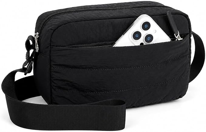 FHELAD Small Crossbody Bag for Women, Compact Puffer Camera Bag by FHELAD