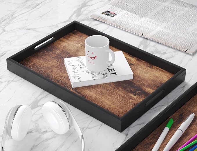 Fibogollo Set of 2 Wooden Serving Tray - Image 2