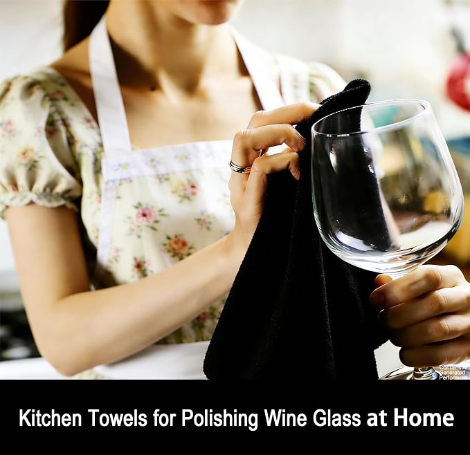 Wine Glass Polishing Cloth Microfiber Cleaning Cloths Kitchen Towels Glassware - Image 3