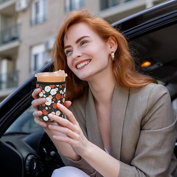 Reusable Insulated Neoprene Iced Coffee Cup Sleeve, Durable Drink Sleeve - Image 3