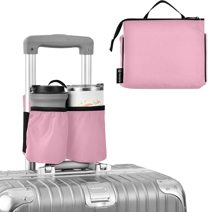 DOMIKING Pink Travel Luggage Cup Holder by DOMIKING