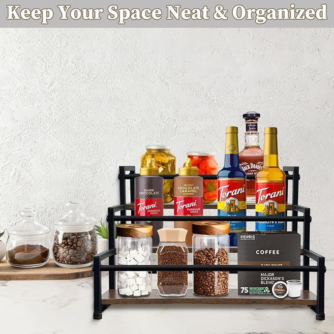 3 Tier Coffee Syrup Organizer 15 Syrup Bottle Holder Coffee Syrup Rack - Image 6