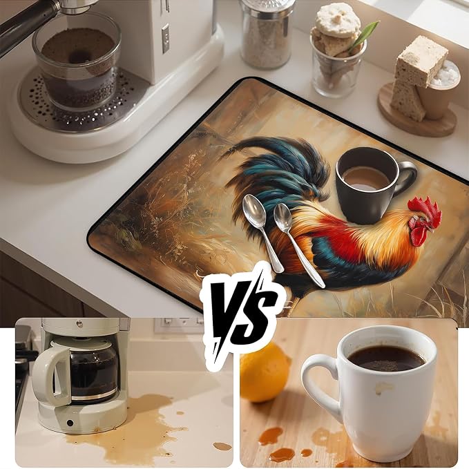 Farmhouse Rooster Stove Top Cover 28.3 x 20.5 Inches, Heat Resistant Glass - Image 5