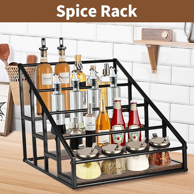 YQBRAO Coffee Syrup Rack Organizer, Liquor Bottle Display Shelf, Water cup - Image 7