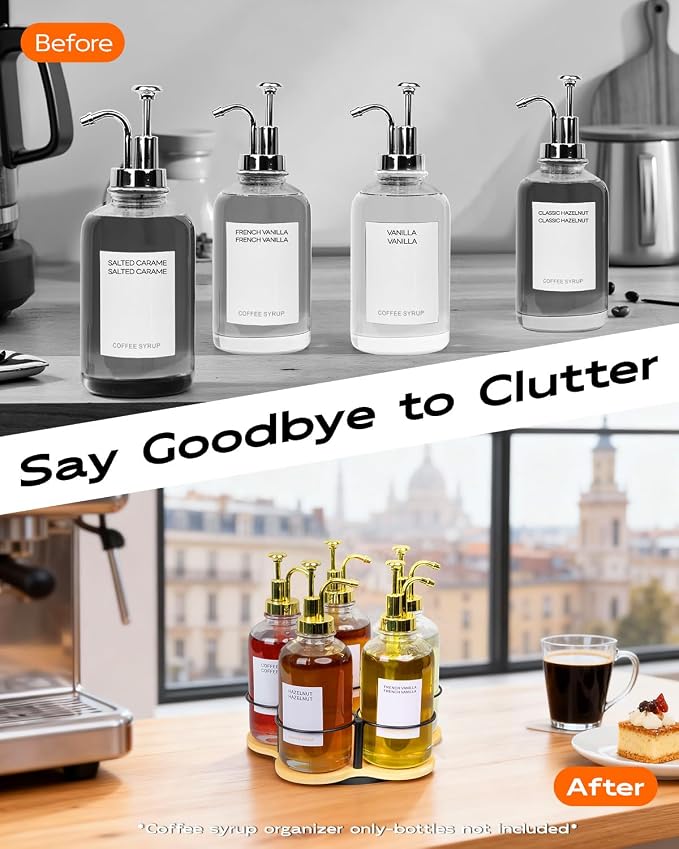 Rotating Coffee Syrup Organizer, Syrup Bottle Holder - Image 2