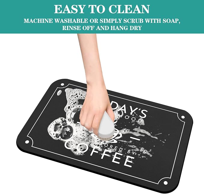 Coffee Mat - Fashion Absorbent Waterproof Bar Mat - Protects Kitchen Counter - - Image 6
