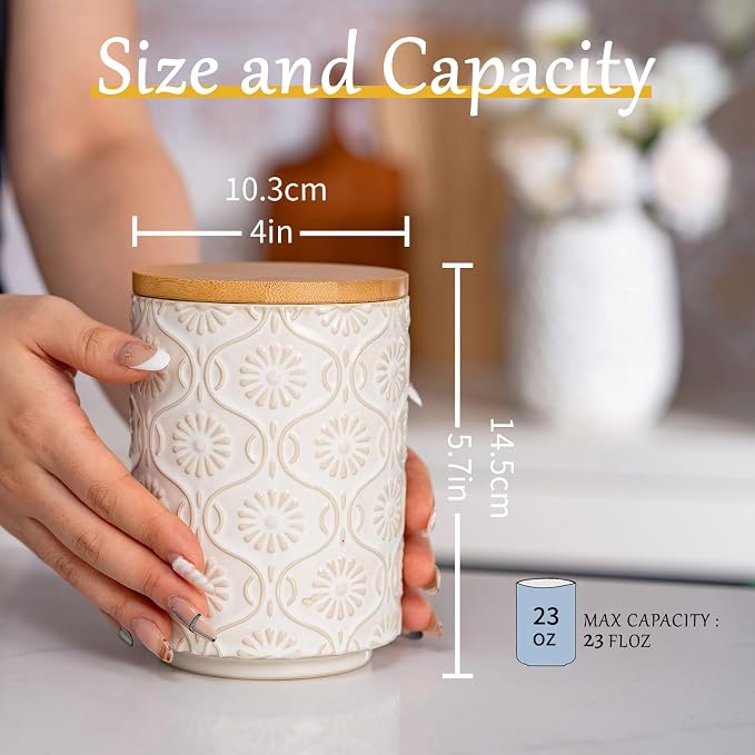 TEATALK Ceramic Canister with Airtight Lid, Tea Storage, 23 Fl Oz - Image 2
