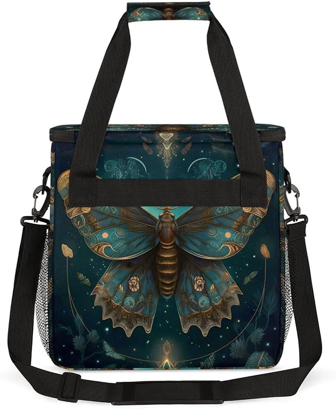 Butterfly Retro Vintage Coffee Maker Carring Bag, Large Insulated Storage - Image 5