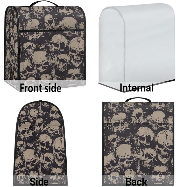Skull Kitchen Aid Mixer Cover Compatible Stand Mixer Dust Cover | Grey Gothic - Image 7
