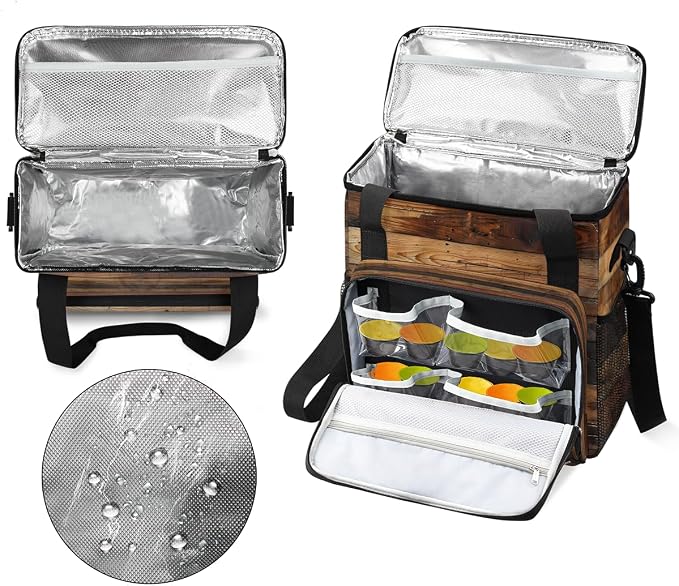 Rustic Wooden Board Brown Coffee Machine Bag Compatible - Image 3