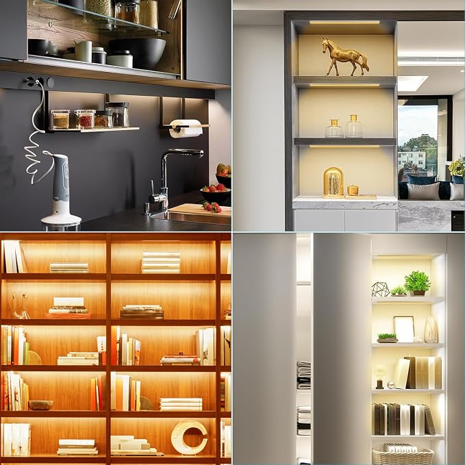 JUSJUBR Black Display Shelf Lighting, 4 Pack x12 Inch Display Lights - Image 3