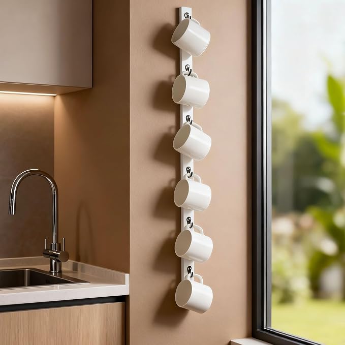Yohsnor White Wall-Mounted Coffee Cup Holder - Image 4