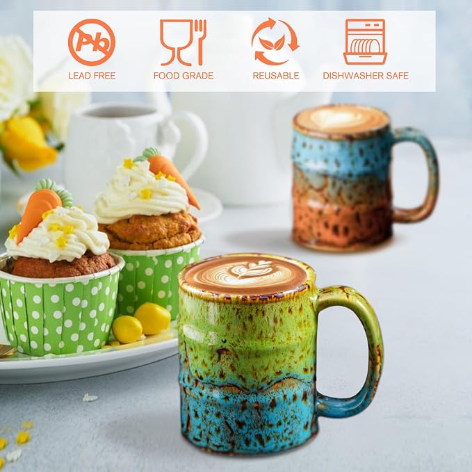 Handcrafted Ceramic Espresso Cups Set of 6, 5 oz - Image 5