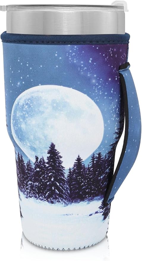 Reusable Iced Coffee Cup Sleeve Neoprene Insulated Sleeves Cup Holder - 32oz by AJLTPA