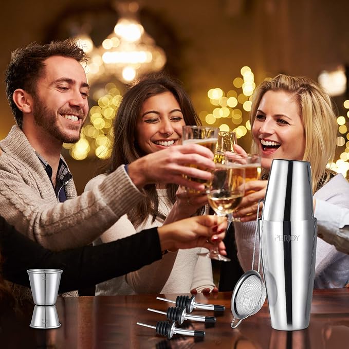 Cocktail Shaker Set, 16 Piece Bartender Kit, Cocktail Shaker, Stainless Steel - Image 6