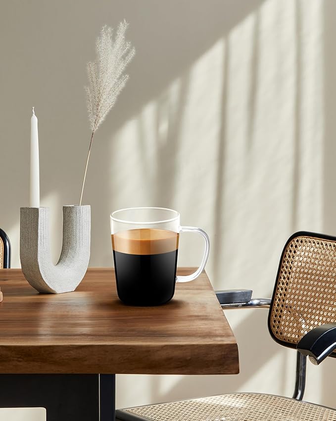 LUXU Glass Coffee Mugs-17 oz, Glass Tea Cups - Image 6